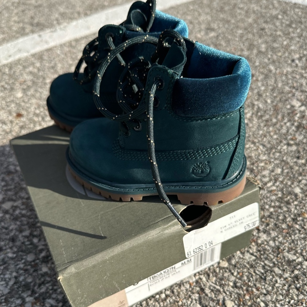 Toddler Timberland boots dark green with velvet